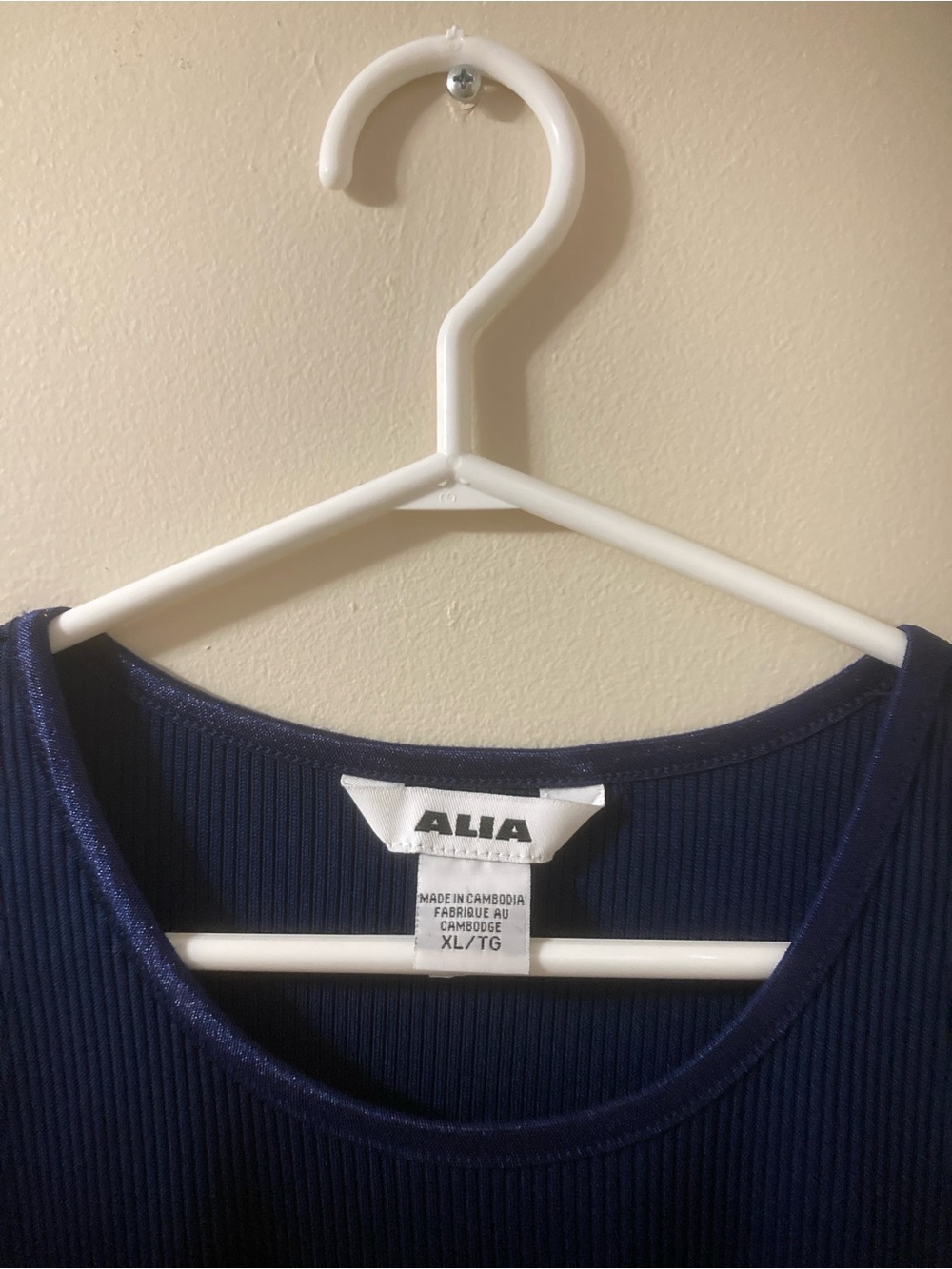 Alia Blue Sleeveless Ribbed Tank Top - Picture 4 of 4